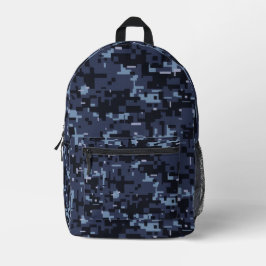 Digital Blue Camouflage Muster Bedruckter Rucksack