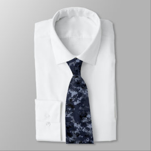 Digital Blue Military Camouflage Neck Tie Krawatte