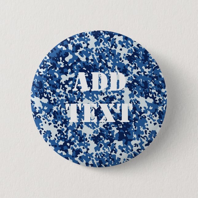 Digital Blue Military Pattern Button (Vorderseite)