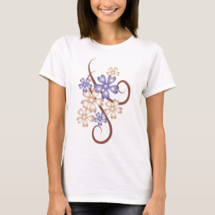 Digital-Blumenmuster-Spitzen T-Shirt