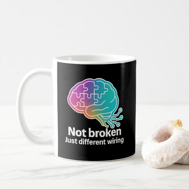 Digital Brain Tech Design Kaffeetasse (Mit Donut)