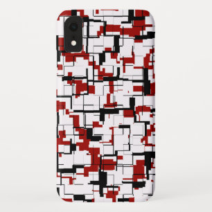 Digital Camo Schwarz Weiß Rot Muster Case-Mate iPhone Hülle