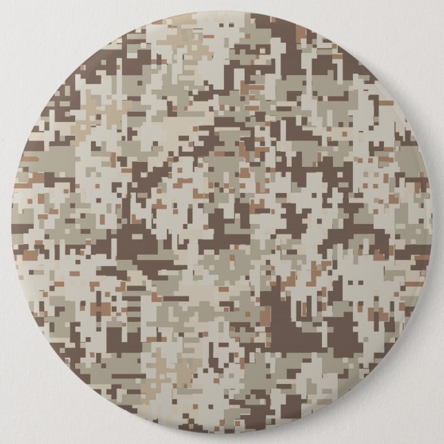 Digital Camouflage Beige Dekoration Button (Vorderseite)