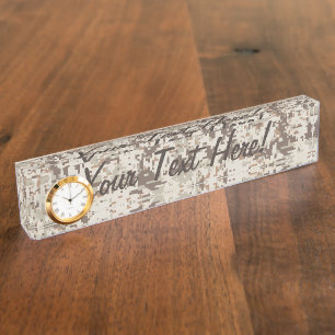 Digital Camouflage Beige Dekoration Namensplakette