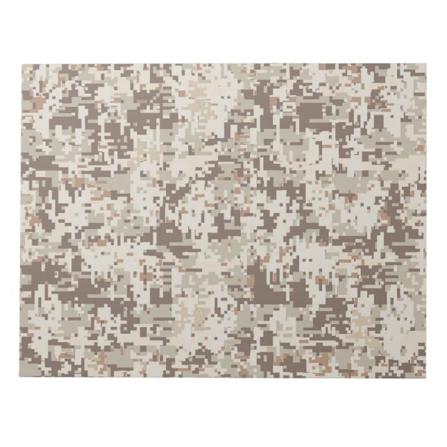 Digital Camouflage Beige Dekoration Notizblock (Vorderseite)