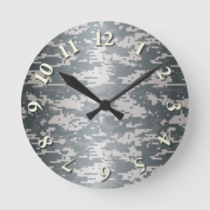 Digital-Camouflage Runde Wanduhr