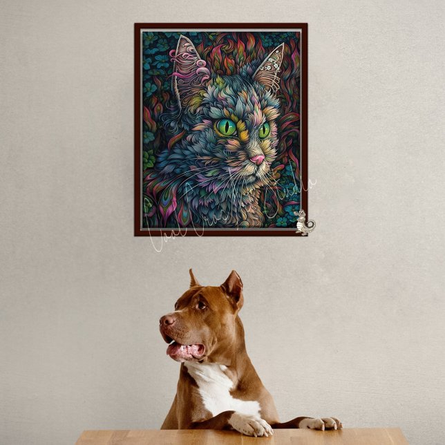 Digital Cat Wall Art Beautiful Calico Cat Portrait Poster (Von Creator hochgeladen)