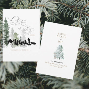 Digital Christ der König ist Geborener Weihnachtsf Feiertagskarte