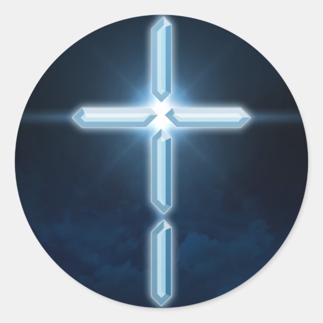 Digital Christlich - Digital Cross Aufkleber Decal (Vorderseite)
