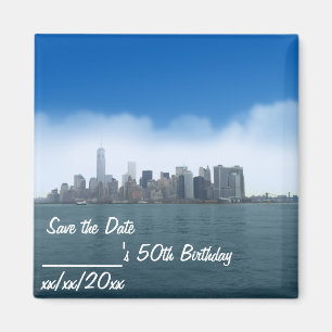 Digital Clear Sky in NYC Speichern Sie das Date Ma Magnet