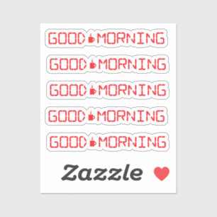 Digital Clock Good Morgenkaffee Tasse Früher Vogel Aufkleber