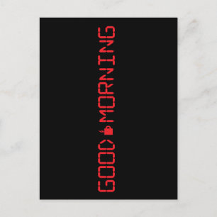 Digital Clock Good Morgenkaffee Tasse Früher Vogel Postkarte