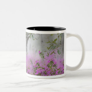 Digital Composite of Azaleas and Magnolia tree Zweifarbige Tasse