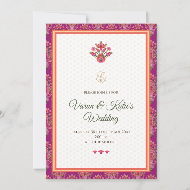 Digital Desi Wedding Card & Indian Wedding laden e Einladung (Vorderseite)