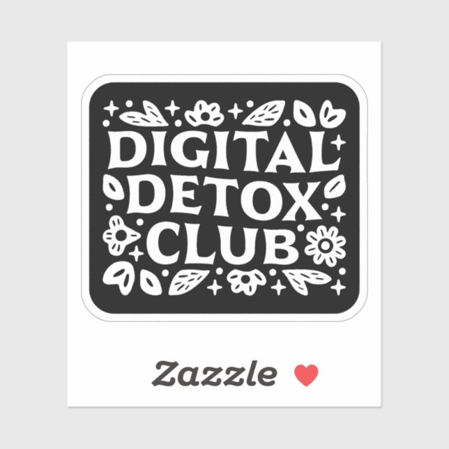 Digital detox club mindfulness reminder aufkleber (Blatt)