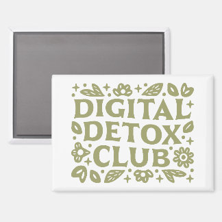 Digital Detox Club Wellness Mädchen florale Ästhet Magnet