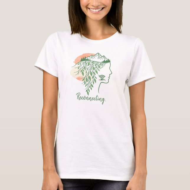 Digital Detox Forest Bathing Minimalist Botanical T-Shirt (Vorderseite)