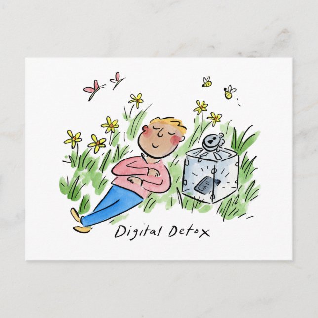 Digital Detox Postkarte (Vorderseite)