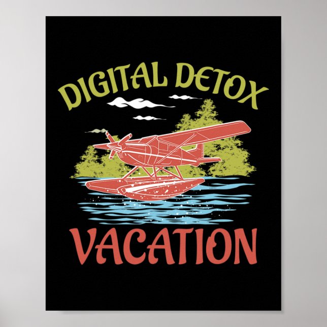 Digital Detox Urlaub Burnout Stress Awareness Poster (Vorne)