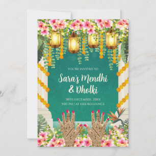Digital Dholki Einladungen Moslem Mehndi einlädt