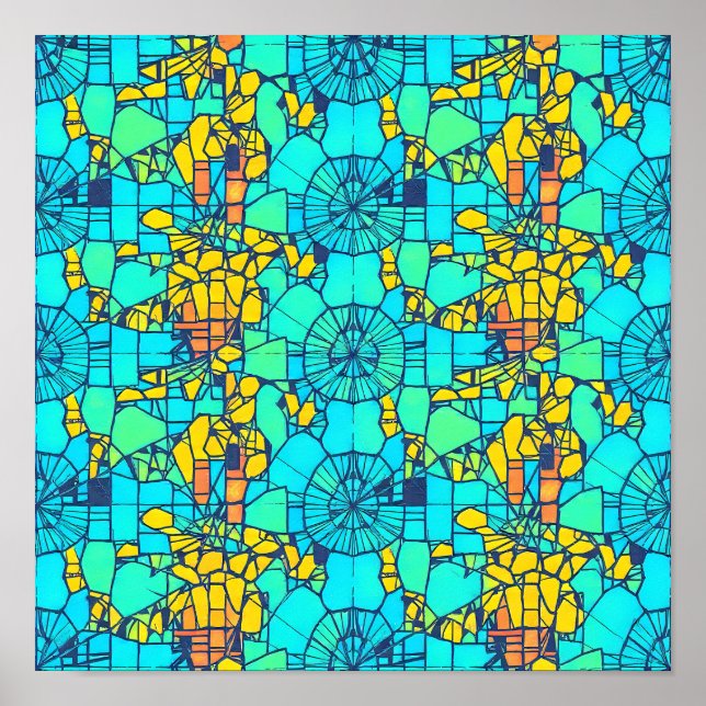 Digital Distortion Glitch Art Seamless Wallpaper Poster (Vorne)