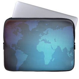Digital Dot World Map Gradient Art Laptopschutzhülle