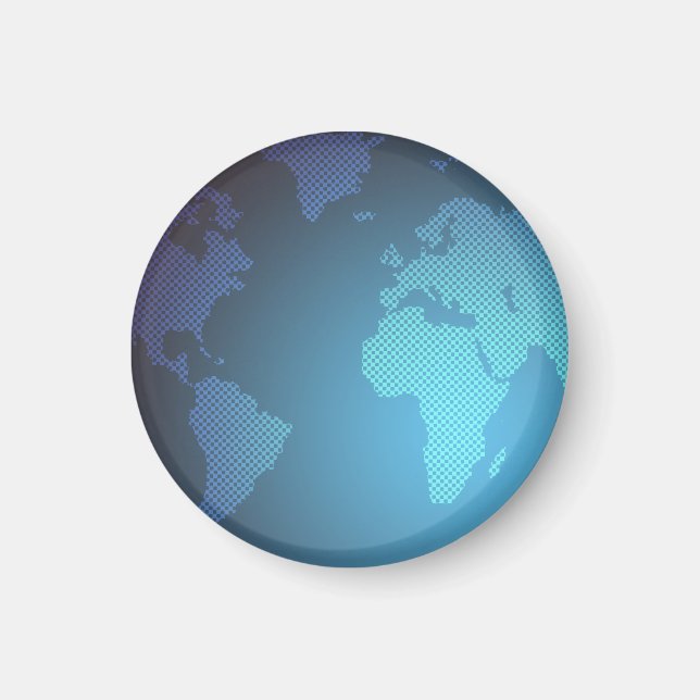 Digital Dot World Map Gradient Art Magnet (Vorne)