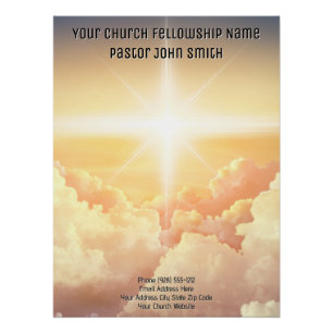 DIGITAL-DOWNLOAD Christliche Himmlische-Cloud-Kirc Poster