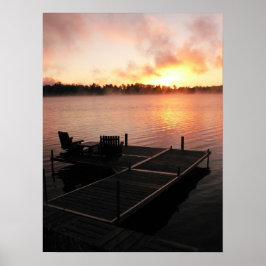 Digital-Download der Morning Sunrise Lake Scene Poster