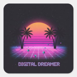Digital Dreamer Holografischer Vinyl-Aufkleber Quadratischer Aufkleber
