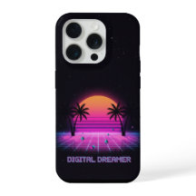 Digital Dreamer Neon Grid iPhone Case