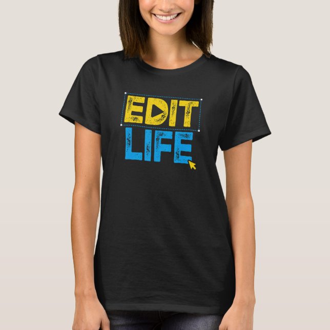 Digital Editor Edit Life Video Editing Graphic Des T-Shirt (Vorderseite)