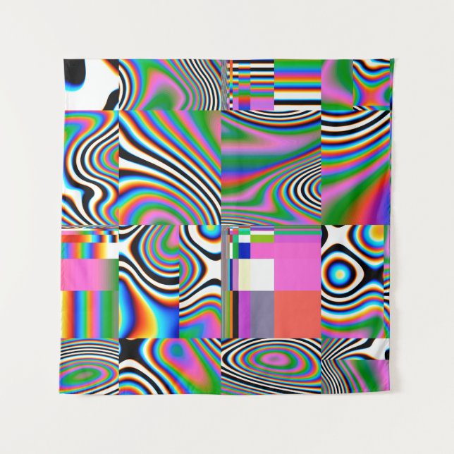 Digital effects. Vibrant abstract background. Colo Wandteppich (Vorderseite)