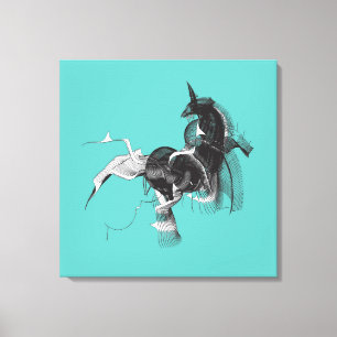 Digital-Einhorn Leinwanddruck