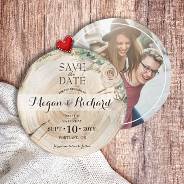 Digital Elegant Rustic Wood Greenery Invitation  Save The Date (Von Creator hochgeladen)