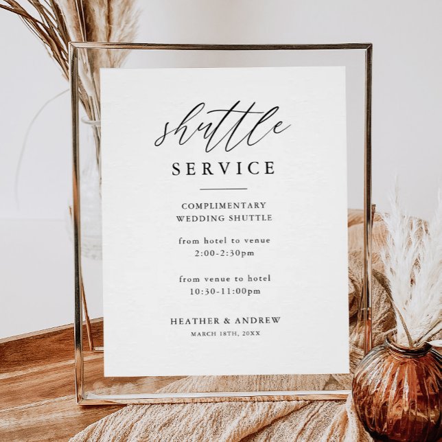 Digital Elegante Wedding Shuttle Service Signature Poster (Von Creator hochgeladen)