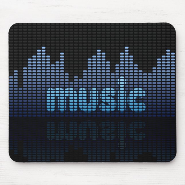 Digital-Entzerrer-Musik-Wellen-Wand Mousepad (Vorne)