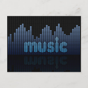 Digital Equalizer Music Wave Wall Postkarte