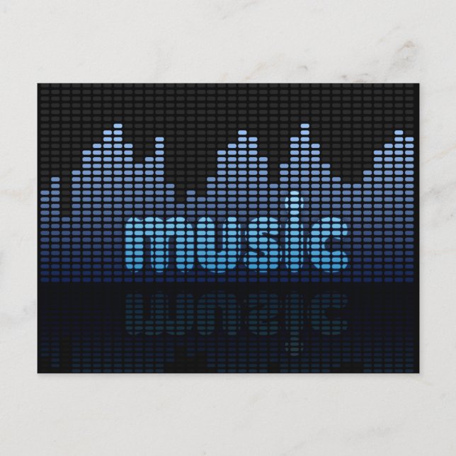 Digital Equalizer Music Wave Wall Postkarte (Vorderseite)