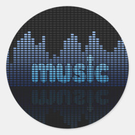 Digital Equalizer Music Wave Wall Runder Aufkleber