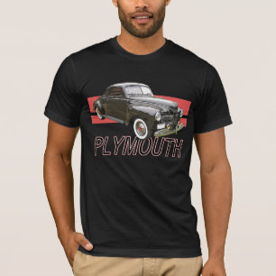 Digital erhöhtes Bild von schwarzen Plymouth 1941 T-Shirt