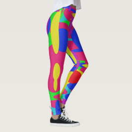 digital erstelltes schwarzes Design auf rotem Hint Leggings