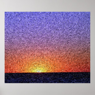 Digital-Expressionismus: Sonnenuntergang [L] Poster