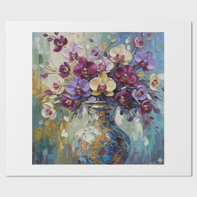 Digital Floral Composition Geschenkpapier (Flach)