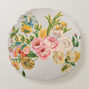 Digital Flowers watercolor illustration. Manual or Rundes Kissen