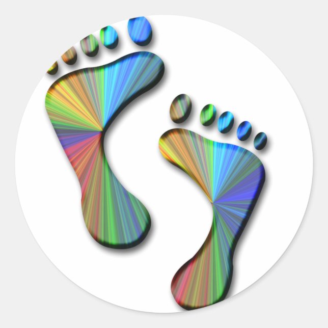 Digital Footprint Runder Aufkleber (Vorderseite)