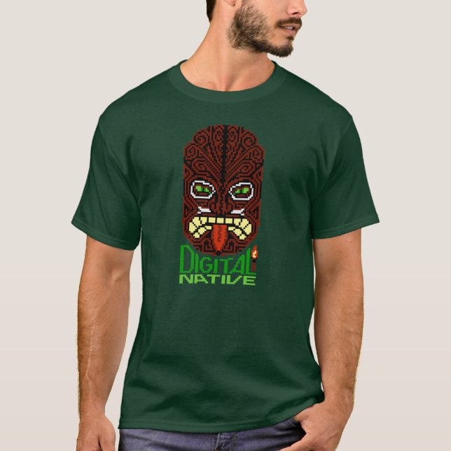 Digital-gebürtige 8-Bitpixel-Kunst Tiki T-Shirt (Vorderseite)