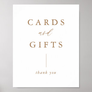 Digital Gold Rustic Cards and Gifts Wedding Sign Poster