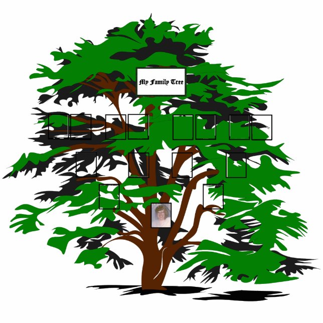 Digital Green Family Tree für ein Foto der vierten Freistehende Fotoskulptur (Vorne)