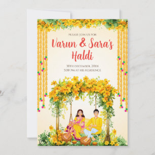 Digital Haldi Einladungen Pithi lädt ein